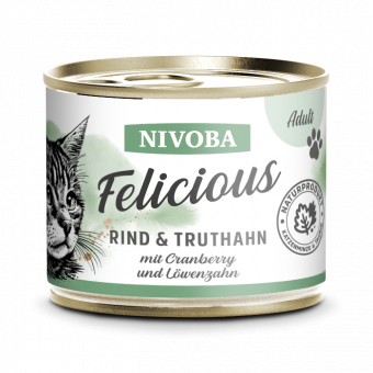 NIVOBA - Felicious Rind & Truthahn für Katzen, Konserve NEU 6x200g
