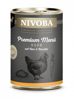 NIVOBA - Premium Menü Huhn für Hunde, Konserve NEU 6x400g