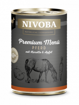 NIVOBA - Premium Menü Pferd für Hunde, Konserve NEU 6x400g