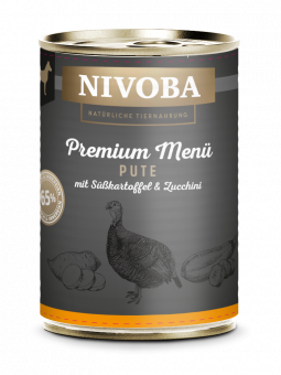 NIVOBA - Premium Menü Pute für Hunde, Konserve NEU 6x400g