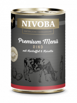 NIVOBA - Premium Menü Rind für Hunde, Konserve NEU 6x400g