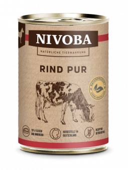 NIVOBA - Rind Pur für Hunde, Konserve NEU 6x400g