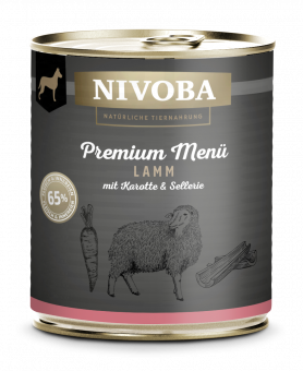 NIVOBA - Premium Menü Lamm für Hunde, Konserve NEU 6x800g