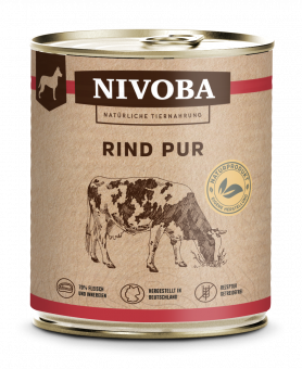 NIVOBA - Rind Pur für Hunde, Konserve NEU 6x800g