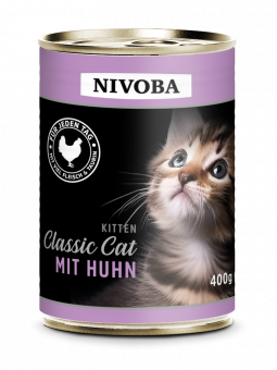 NIVOBA - Classic Cat Kitten Menü mit Huhn, Konserve NEU 6x400g