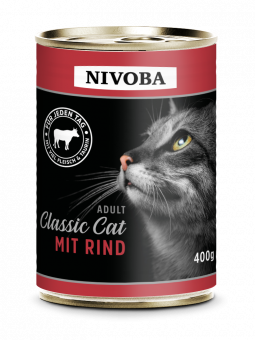 NIVOBA - Classic Cat Menü mit Rind, Konserve NEU 6x400g